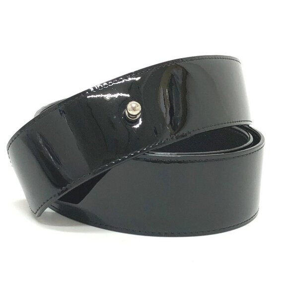 LOUIS VUITTON MP144 Trouser belt belt Patent Leather Black